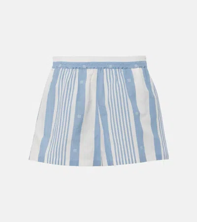Givenchy Cotton And Linen Shorts In Blue