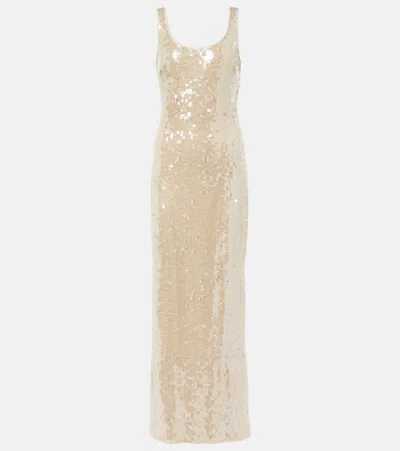 Simkhai Women's Bex Sequined Tank Maxi Dress In Champagne