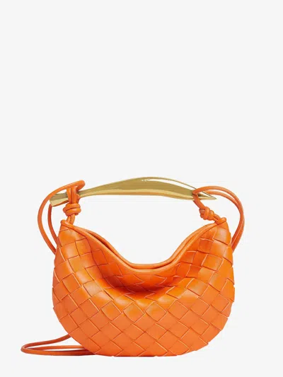 Bottega Veneta Woman Mini Sardine Woman Orange Shoulder Bags