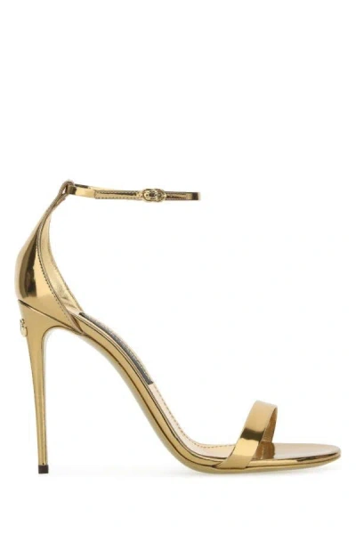 Dolce & Gabbana Woman Gold Leather Keira Sandals