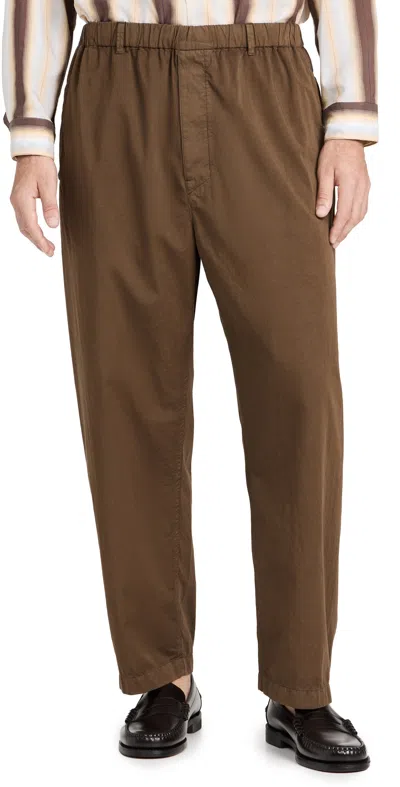 Lemaire Relaxed Pants In Dark_tobacco
