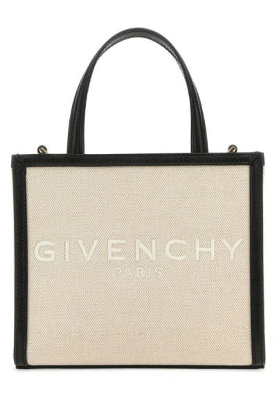 Givenchy Woman Sand Canvas Mini G-tote Handbag In Brown
