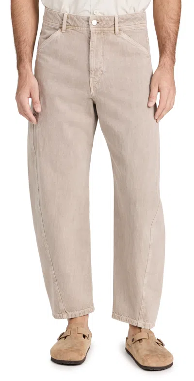 Lemaire Taupe Twisted Jeans In Denim Snow Beige
