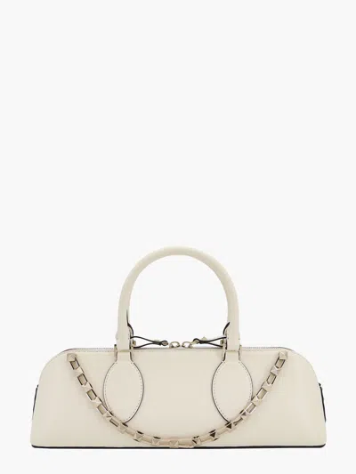Valentino Garavani Woman Rockstud E/w Woman White Handbags
