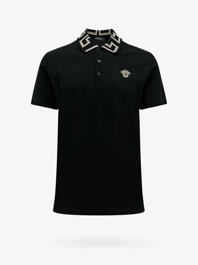 Versace Man Polo Shirt Man Black Polo Shirts