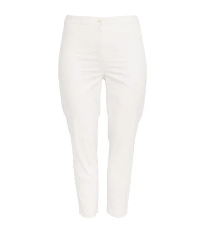 Marina Rinaldi Cotton-blend Tailored Trousers In White