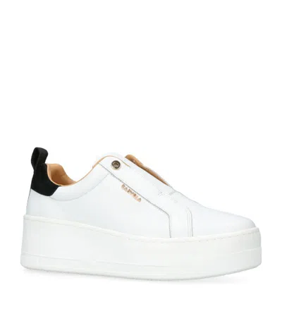 Carvela Leather Connected Laceless Sneakers In White