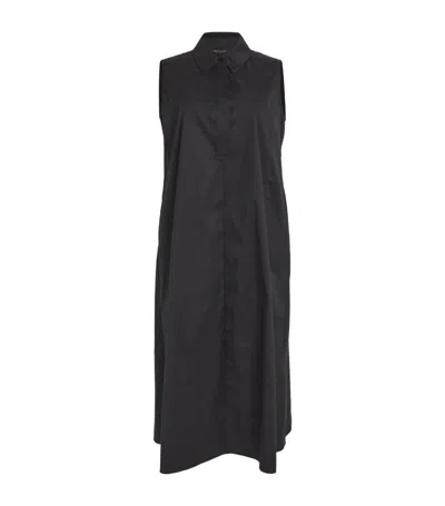 Marina Rinaldi Cotton Collared Dress In Black