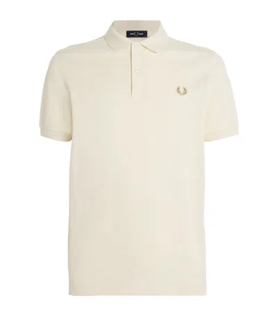 Fred Perry Cotton Logo Polo Shirt In White