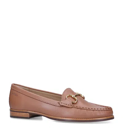 Carvela Leather Click 2 Loafers In Beige