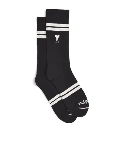 Ami Alexandre Mattiussi Ami De Coeur Ankle Socks In 001 Black