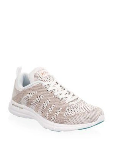 Apl Athletic Propulsion Labs Techloom Pro编织功能运动鞋 In White Rose Gold