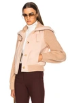CHLOÉ SOFT BRUSHED WOOL BOMBER JACKET IN PINK.,17AVE16 17A069