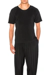 Issey Miyake Black Basics T-shirt In Black