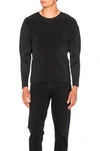 Issey Miyake Pleated Relaxed-fit Boat-neck Woven Top In Black