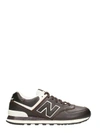 NEW BALANCE 574 BROWN LEATHER SNEAKERS,8001937