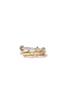 Spinelli Kilcollin Raneth Mx Silver And Gold 3-link Annulet Ring In Sterling Silver  18k Rose Gold  And 18k 
