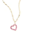 LANA GIRL Mini Heart Pink Sapphire Pendant Necklace