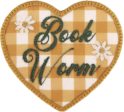 Stoney Clover Lane Gingham Bookworm Heart Patch In Yellow