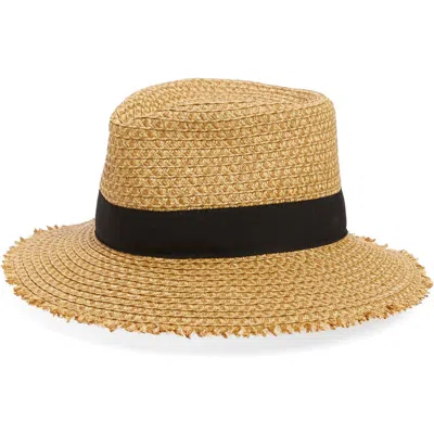 Eric Javits Look Again Packable Fedora In Natural/black