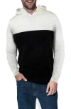 X-ray Men's Basic Hooded Colorblock Midweight Sweater In Off White,black