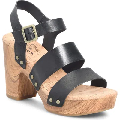 Kork-ease ® Della Slingback Platform Sandal In Black F/g