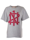 N°21 Printed Oversized T-shirt In Grey-red