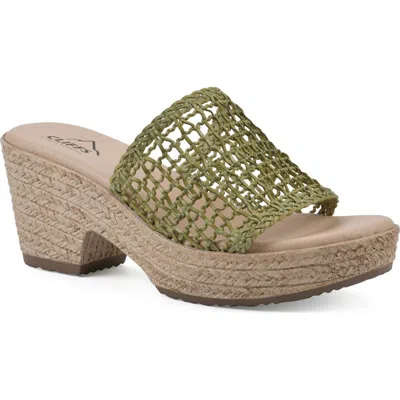 Cliffs By White Mountain Biankka Espadrille Clog Mule In Sage Green/woven