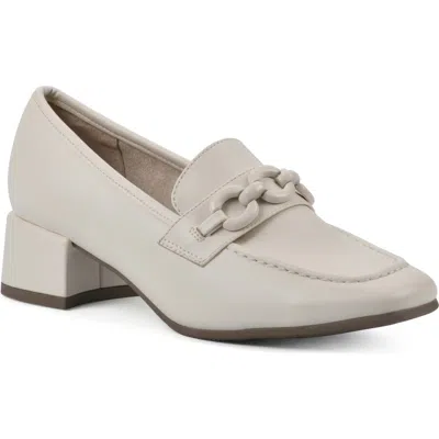 Cliffs By White Mountain Women's Quinbee Dress Loafer In Cream Smooth- Polyurethane