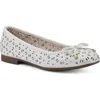 Cliffs By White Mountain Bessa Square Toe Flat In White Burnished Smooth