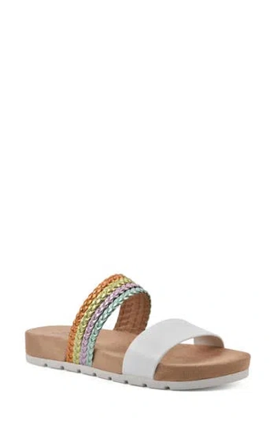 Cliffs By White Mountain Tactful Slide Sandal In White Multi Smooth