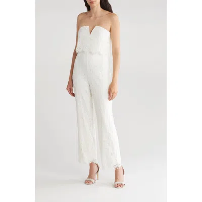 Lulus Power Of Love White Lace Strapless Jumpsuit