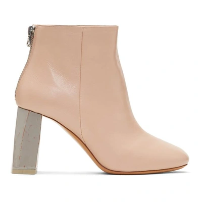 Acne Studios Claudine Leather Ankle Boots In Pink