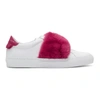 GIVENCHY White & Pink Fur Urban Knots Sneakers