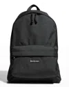 Balenciaga Men's Nylon-canvas Logo Backpack In Black