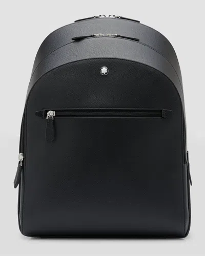 Montblanc Sartorial Medium Leather Backpack In Black