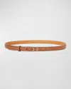 Loewe Anagram Leather Belt In Tan Gold