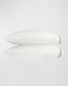 Matouk Ambrose Sateen Standard Pillowcase, Pair In Bone/silver