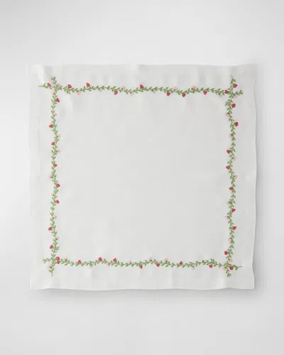 Deborah Rhodes Cottage Garden Napkins, Set Of 4 In White