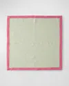 Deborah Rhodes Seersucker Border Napkins, Set Of 4 In Pink