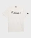 Versace Kids' Boy's Classic Logo-print T-shirt In White/black