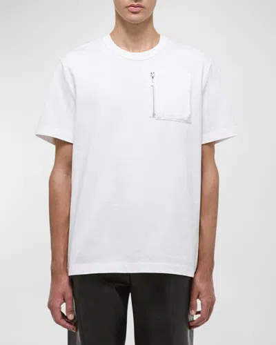 Helmut Lang Men's T-shirt With Zip Pocket In White