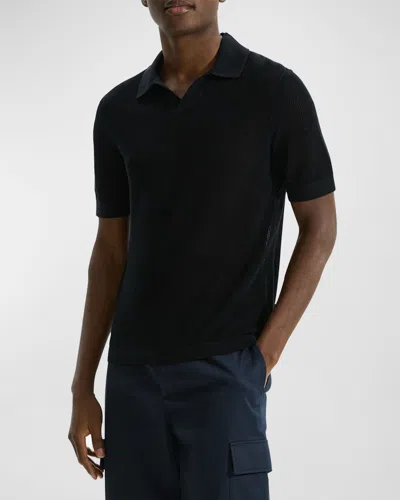 Theory Men's Cairn Knit Polo Shirt In Black