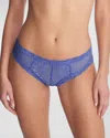 Natori Feathers Lace-trim And Mesh Hipster Briefs In French Blue