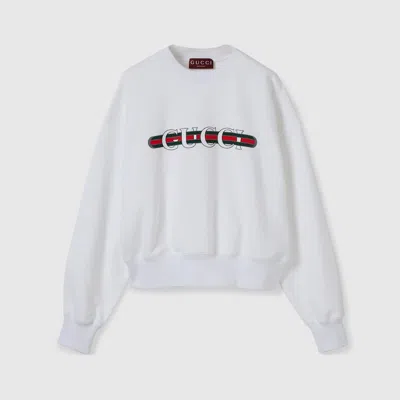 Gucci Sweatshirt Aus Baumwolljersey Mit Print In White