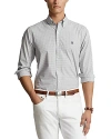 Polo Ralph Lauren Cotton Stretch Poplin Gingham Check Classic Fit Button Down Shirt In Grey/white