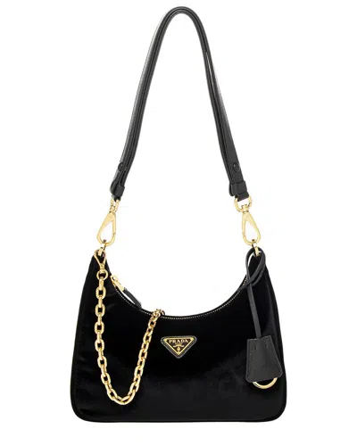 Prada Women Re-edition Velvet Mini-bag In Black