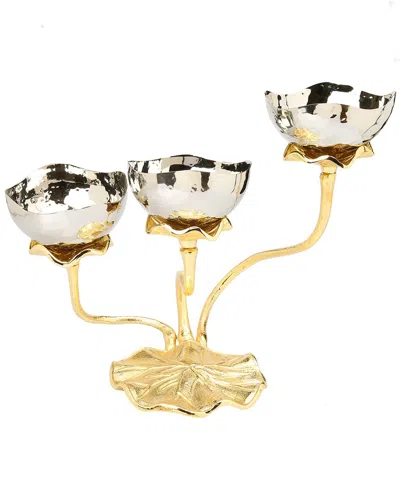 Alice Pazkus 11.75in Gold Stainess Steel Relish Dish