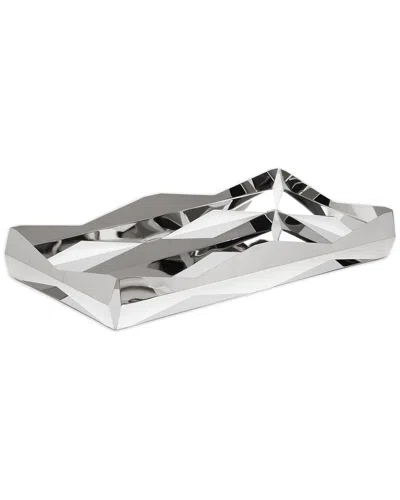 Alice Pazkus Decorative Oblong Tray In Silver