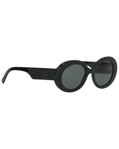 Dolce & Gabbana Dolce And Gabbana Darkj Grey Oval Ladies Sunglasses Dg4448 501/87 51 In Dark Grey